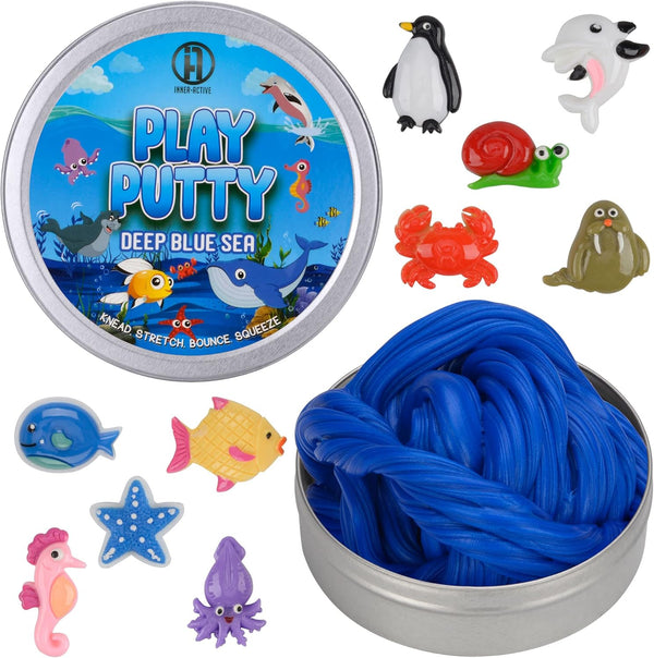 INNER-ACTIVE Play Putty Therapy Putty for Kids with Charms Deep Blue Sea