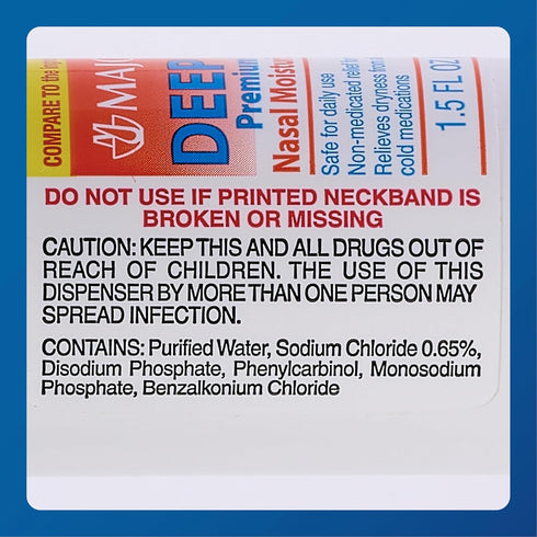 MAJOR Deep Sea Premium Saline Nasal Spray, 1.5 Fl. Oz, 3 Pack for Dryness and Irritation Relief