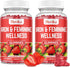 Iron for Women Gummies, 25mg Iron Supplement with Multivitamins, 2 Pack for Iron Deficiency & PMS Support