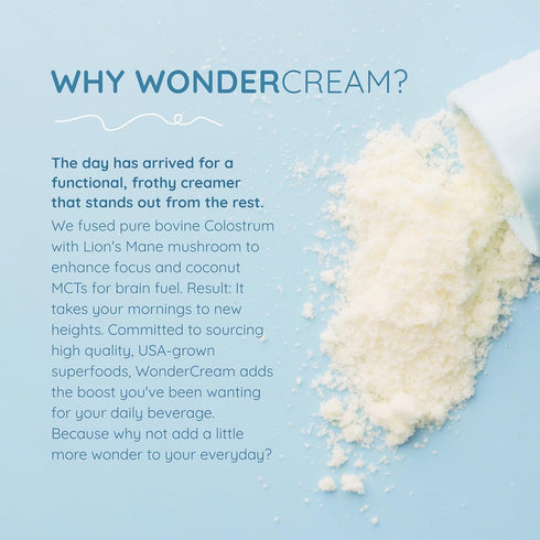 WonderCow Bovine Colostrum Superfood Creamer Powder with Organic Lions Mane & Coconut Milk MCTs