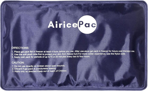 Ice Packs for Injuries, Reusable Gel Cold Pack for Pain Relief, 7”x 11”, Blue for Neck, Shoulder, Ankle, Elbow, Back.