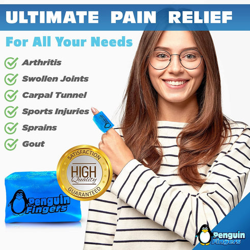 Finger Ice Pack - Reusable Cold Gel Compression Sleeve for Finger and Toe Injuries, Arthritis, Gout, Sprains