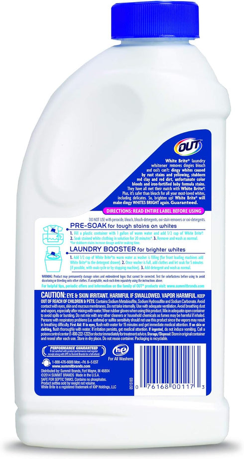OUT White Brite Laundry Whitener & Rust Stain Remover Powder - Brightening Formula
