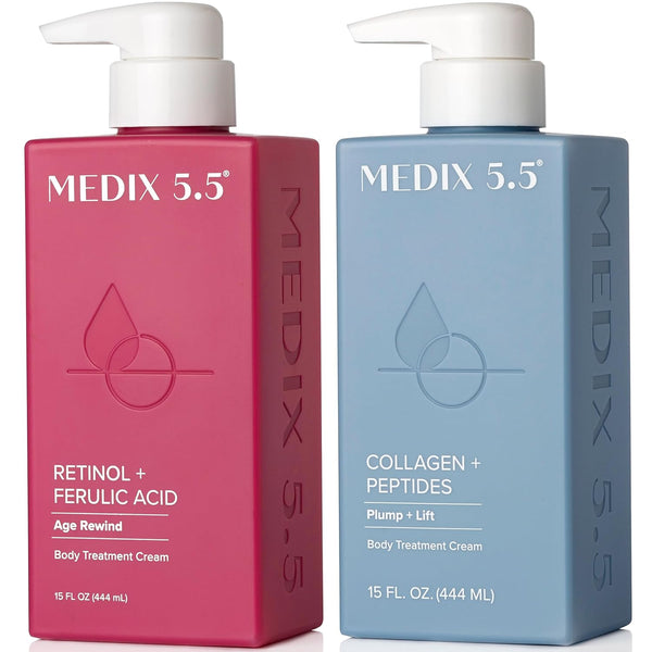 MEDIX 5.5 Retinol Cream + Collagen Cream Skin Care Set, Firming Body Lotion Set for Women, 2PC Bundle