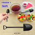 Pluzmecalm 20 Pcs Mini Shovel Shape Spoons Black Shovels Spoons for Ice Cream, Cake, Yogurt, Halloween, Christmas Party