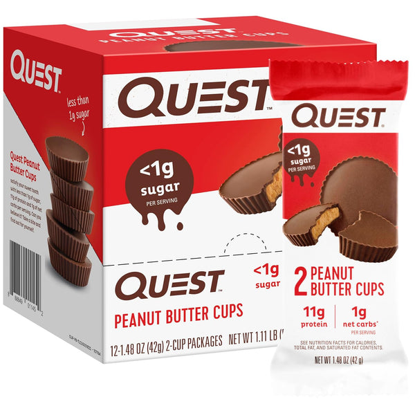 Quest Nutrition Peanut Butter Cups, 11g Protein, Low Carb, Gluten Free, Keto Friendly, 12 Count