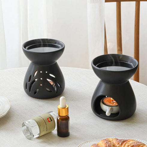 Set 2, ComSaf Essential Oil Burner Wax Melt Burners of Aromatherapy Aroma Burner Ceramic Oil Diffuser Candle Tealight