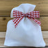 Red White Gingham Pre-Tied Bows - 3" Wide, Set of 12, Buffalo Check Ribbons for 4th of July Decor