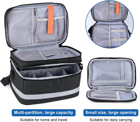 Strap,Famliy Medication Organizer Storage Bag,Portable Pill Bottle Organizer with Hand or One Shoulder,Travel Medicine
