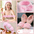 Spa Headband and Wrist Washband Set, 4pcs Soft Makeup Headbands for Face Washing, Shower, Makeup Removal (Pink)