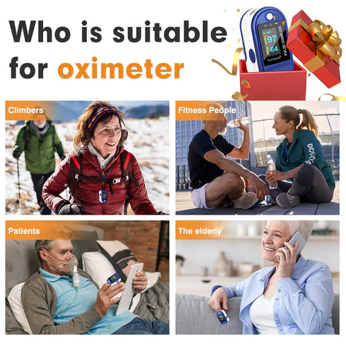 Easy@Home Fingertip Pulse Oximeter (Not for Medical Use), SpO2 Blood Oxygen Saturation Meter and Heart Rate Monitor
