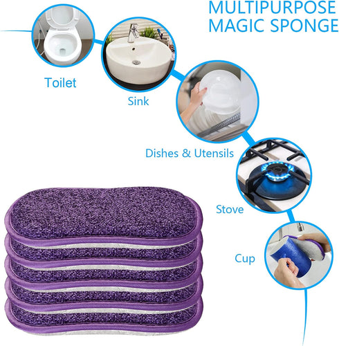 Kitchen Dish Sponge Scrubber Non Scratch, Reusable Washable Multipurpose Pads for Cleaning Sink and Pans