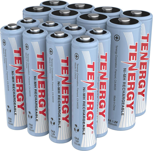 Tenergy 8-Pack Combo High Drain AA and AAA Rechargeable NiMH Batteries, 2500mAh AA & 1000mAh AAA
