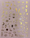 Impressed Authentic Gold Luxury Nail Art Stickers, 5 Sheets 500+ Metallic Decals for Fake Acrylic Nail Design
