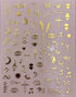 Impressed Authentic Gold Luxury Nail Art Stickers, 5 Sheets 500+ Metallic Decals for Fake Acrylic Nail Design
