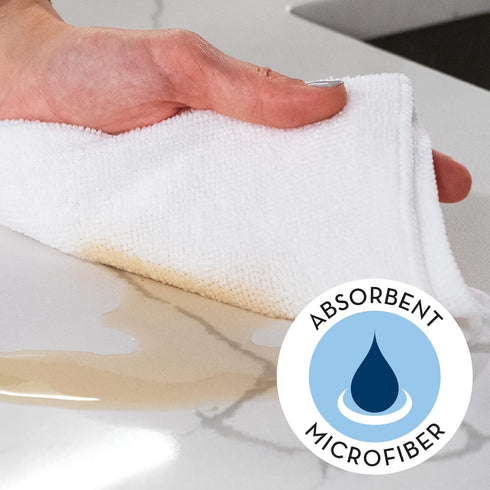 S&T INC. 50 Pack Microfiber Cleaning Cloth, Bulk Microfiber Towel for Home, Reusable Microfiber Towels for Cars, White, 11.5 in. x 11.5 in., 50 Count by S&T INC.