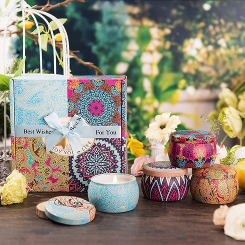 Set 2 Sets 4 (8 8% 240H Candle Gift Bundle for Women, of Scented Candles Total), Essential Oils, Long Burning