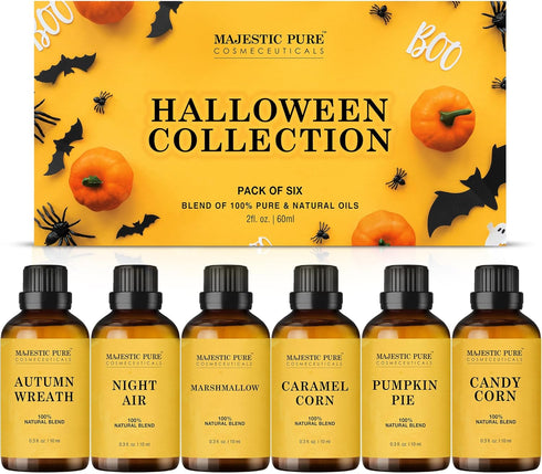 MAJESTIC PURE Halloween Essential Oil Gift Set - Autumn Wreath, Pumpkin Pie, and More Scents for Candle Making