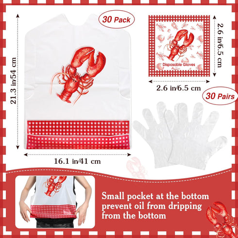 Seafood Boil Party Essentials: Disposable Bibs, Gloves & Headband
