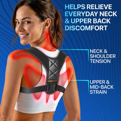 LERAMED 2026 Figure-8 25" 55") NEW Posture Corrector for Men & Women Adjustable Back Brace for Rounded Shoulders