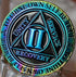 2 Year AA Medallion Reflex Rainbow Plated Black Sobriety Chip II