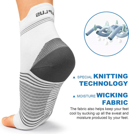 PAPLUS Ankle Brace Compression Socks, 6 Pairs for Men Women, Plantar Fasciitis with Foot Arch Support for Pain Relief