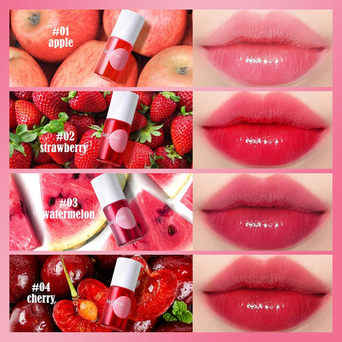 Lip Tint Stain Set, Long Lasting Waterproof Matte Finish Lip Makeup (fruit farm)