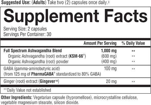 Youtheory Ashwagandha + Gaba Supplement