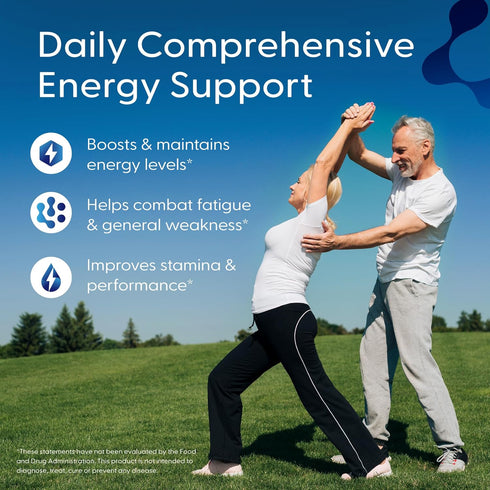 Thiamine B1 Supplement with COQ10, 60 Ct | Vitamin B12 for Energy & Focus, Non-GMO & Vegan Brain Supplement