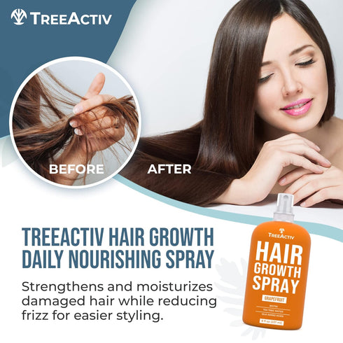 TreeActiv Hair Growth Daily Nourishing Spray, 8 oz, Hair Growth For Women and Men, Biotin Spray for Hair Growth, Hair Growth Spray For Fuller Hair, Hair Growth Product with Argan Oil, 2000+ Sprays