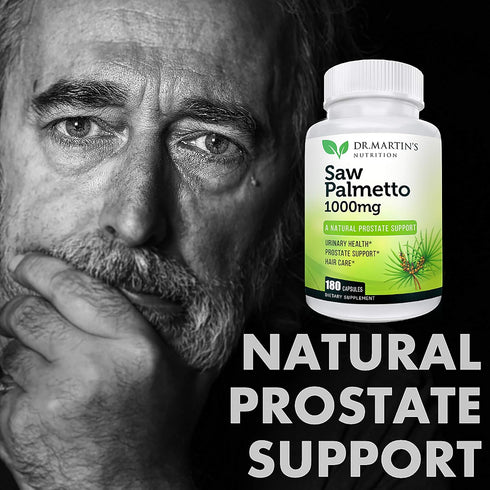 USA Grown Saw Palmetto, 180 Capsules Prostate Health Supplement, Hair Growth Support for Men & Women