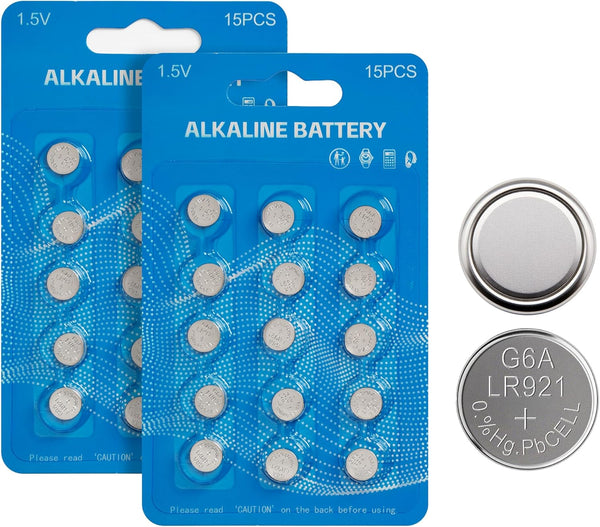 Soyasi 30-Pack AG6 Button Cell Batteries, 1.5V Alkaline Type - Compatible with 371,