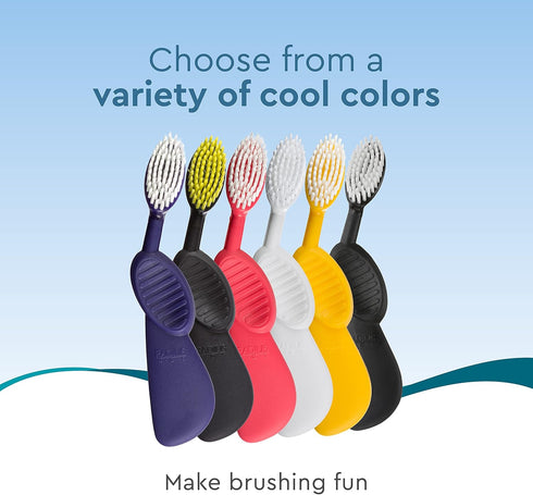 RADIUS Toothbrush, Flex Brush, Soft Bristles, Right Handed, Black with Green Bristles, BPA Free & ADA Accepted