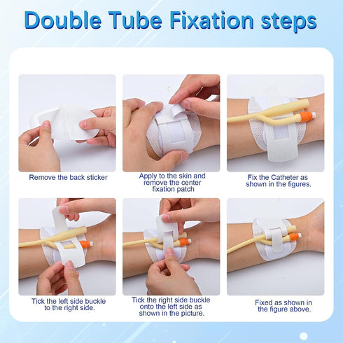 Pack 25 Foley Catheter Stabilization Device, Self Adhesive Catheter Tube Urinary Leg Bag Holder Sticker, Catheter