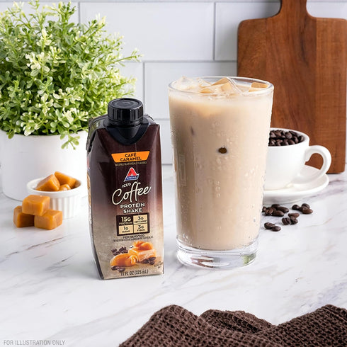 Atkins Café Caramel Iced Coffee Protein Shake, 15g Protein, Keto Friendly, 12 Count