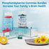Sugar Free Phosphatidylserine Supplement 100mg, Kids Brain Gummies with Vitamin D3, C for Focus & Memory, 120 Cts