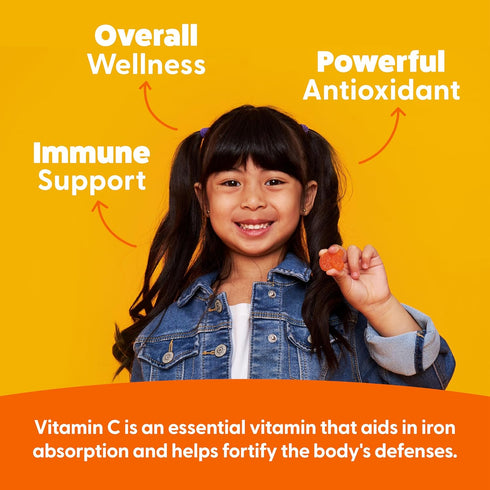 Feel Great Vitamin C Gummies for Kids | Chewable Orange Flavored Gluten Free Gummies | 250 MG Kids Vitamin C