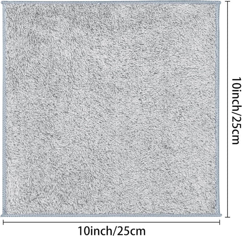 uxcell 6 Pack Gray Microfiber Cleaning Cloth, Ultra Soft Absorbent Lint Free Dish Towels, Reusable Kitchen Cleaning