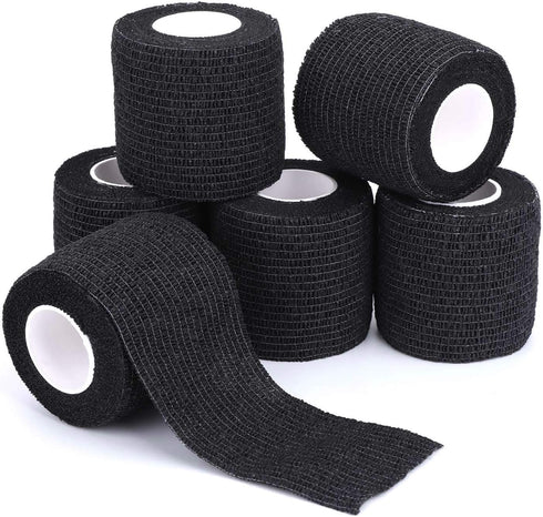 Self-Adhesive Cohesive Wrap Bandage 6 Packs, 2 Inch X 5 Yards, Flexible Stretch Tape for Athletic First Aid, Sprains