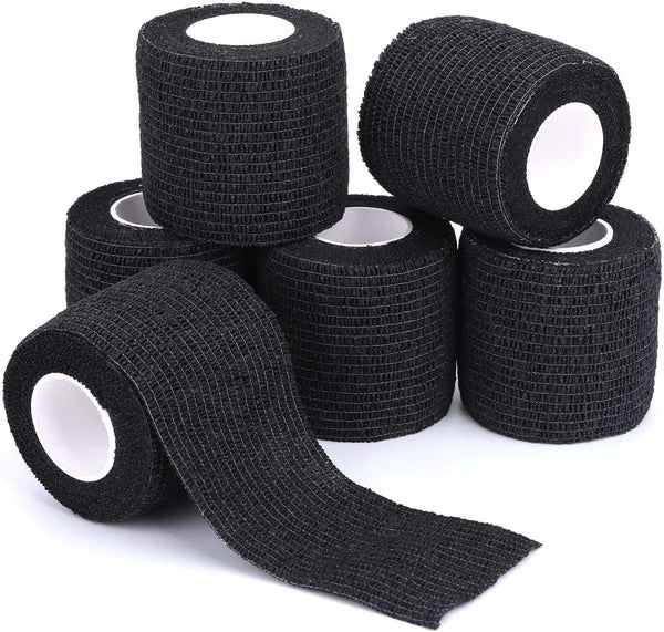 Self-Adhesive Cohesive Wrap Bandage 6 Packs, 2 Inch X 5 Yards, Flexible Stretch Tape for Athletic First Aid, Sprains