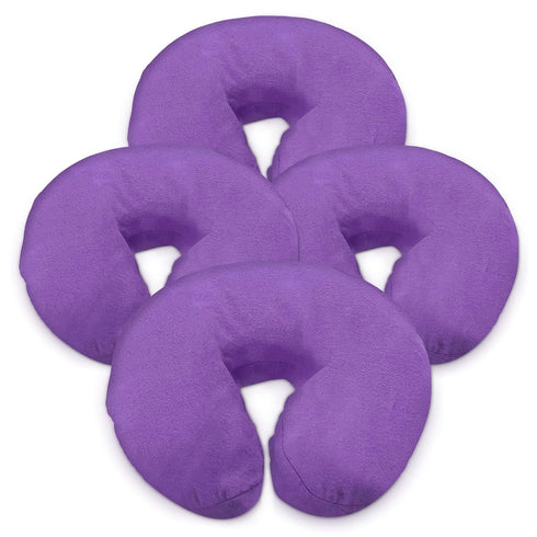 LONDON LINENS Pack of 4 - Premium Extra Thick 100% Cotton Flannel Massage Tables Face Cradle Covers, Lilac