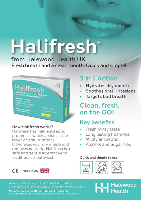 Halifresh Mouthwash Tablets, 30 Tablets, Green