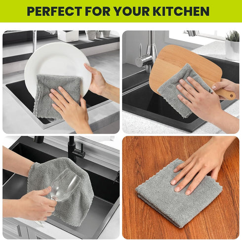 Neessno 12 Pack Kitchen,Window,Glass,car,11.8"11.8",(Multicolor) Cleaning Cloth,Ultra Soft Absorbent Quick Drying