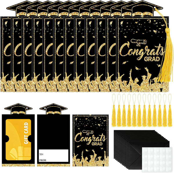 Sereliy 12 Sets Graduation Gift Money Holder with Envelopes & Tassels, Graduation Money
