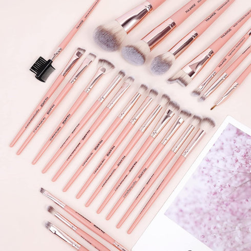 MAANGE 23 Pcs Makeup Brush Set - Premium Synthetic Professional Face Powder Blush Eyeshadow Blending Kit
