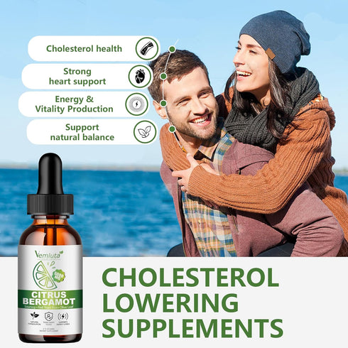 Vemluta 2 Packs 5000mg Drops-2X Immune Citrus Bergamot Liquid Absorption- Cholesterol Lowering Supplement w Soursop