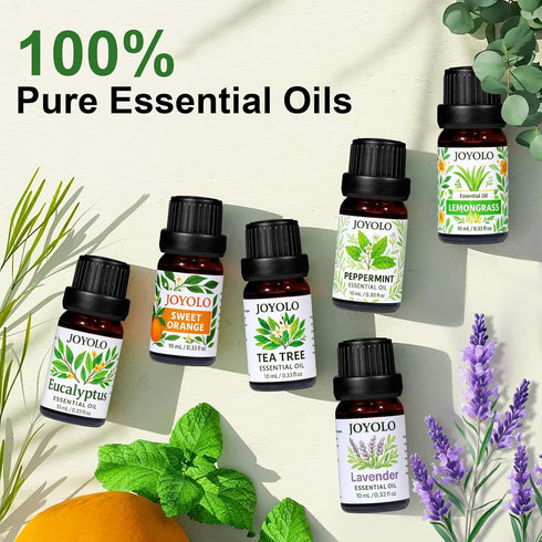 Set, 6 Pack Essential Oil Diffuser & Essential Oils Glass Aromatherapy Diffuser, Oils Gift (Lavender Tea Tree