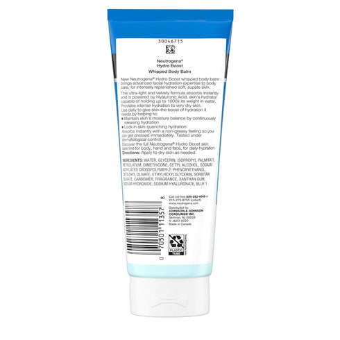 Neutrogena Hydro Boost Whipped Body Balm, Hydrating Hyaluronic Acid, 7.0 Ounce, Lightweight & Non-greasy