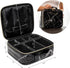 Makeup Train Case, Travel Cosmetic Organizer Bag with Adjustable Dividers for Brushes and Toiletries (1, Marble, Small)