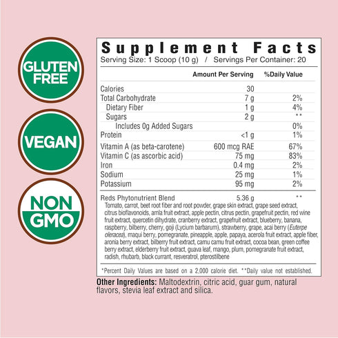 COUNTRY FARMS Super Reds, Energizing Polyphenol Superfood, 48 Super Fruits and Berries, 20 Servings, Mixed Berry Flavor